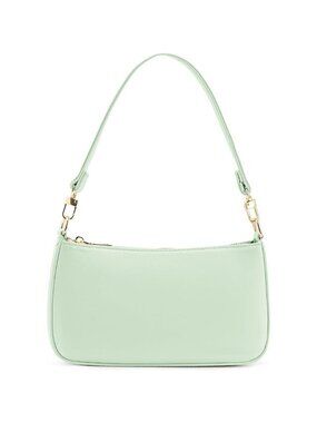 Women Light Green Retro Vegan Leather Polyester Lining Classic Tote HandBag